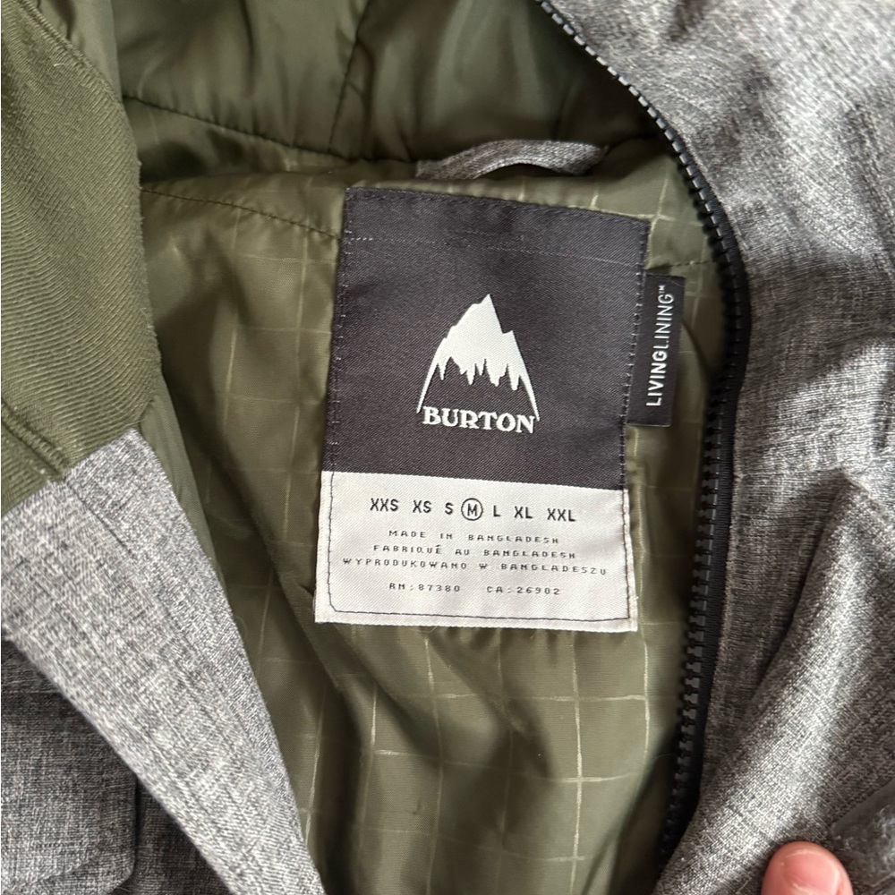 Burton Olive and Gray Men's Ski Jacket